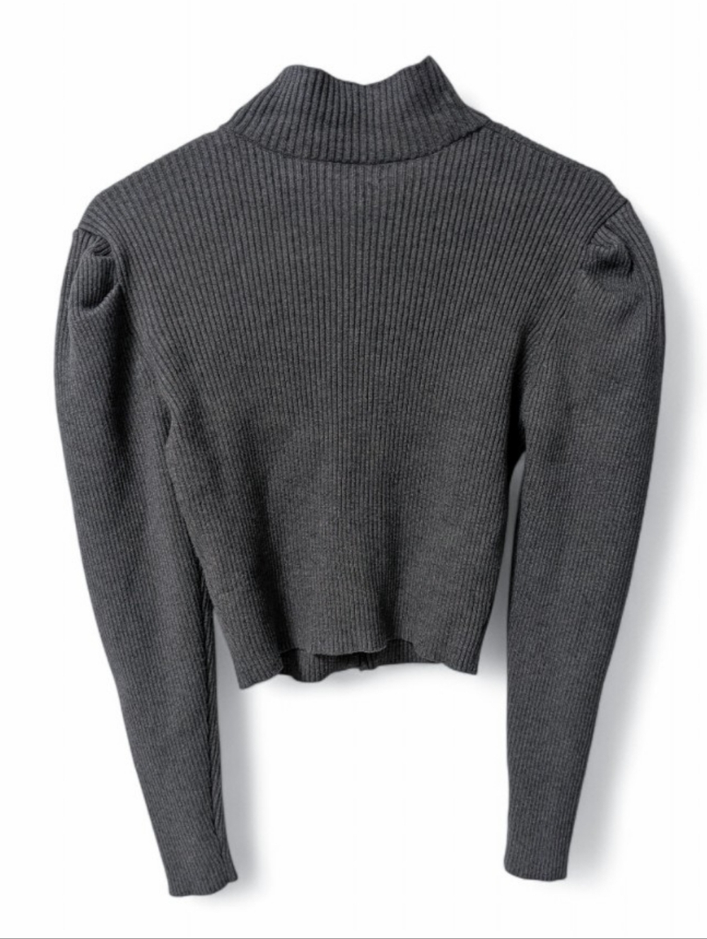 Like New! Zara Ribbed Cutout Button Front Crop Sweater - Picture 4 of 6